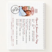 Reizigerthema gastboekbestemming paspoort rood notitieboek (Achterkant)