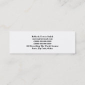 Reizigervisitekaartjes zwart wit contactkaartje (Achterkant)