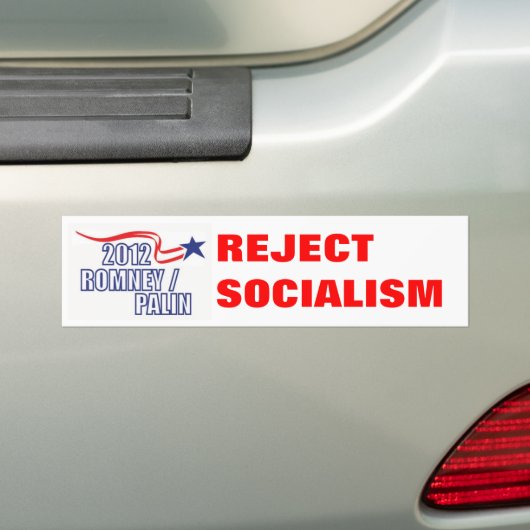 REJECT SOCIALISM Romney Palin - Gepersonaliseerd Bumpersticker (Op auto)