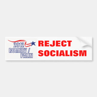 REJECT SOCIALISM Romney Palin - Gepersonaliseerd Bumpersticker