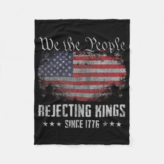 Rejecting Kings Since 1776 Patriotic Usa Flag 4th  Fleece Deken (Voorkant)