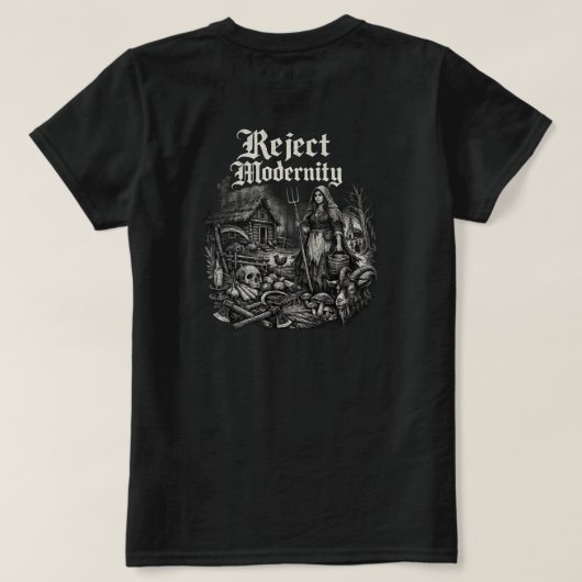 Rejeteer Moderniteit Donkere T-shirt (Design achterkant)