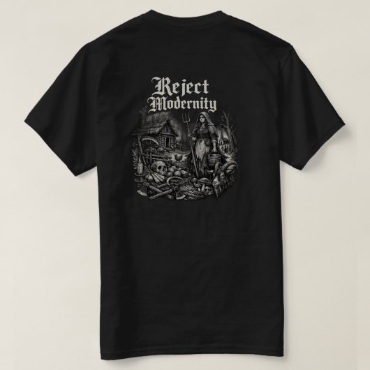 Rejeteer Moderniteit Donkere T-shirt (Design achterkant)