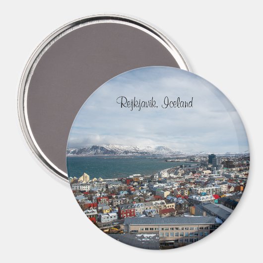 Rejkjavik, IJslands uitzicht van bovenaf Magneet (Voorkant / Achterkant)