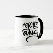 "Rejoice Altijd" handmatige Mok, grafisch ontwerp Mok (Voorkant rechts)