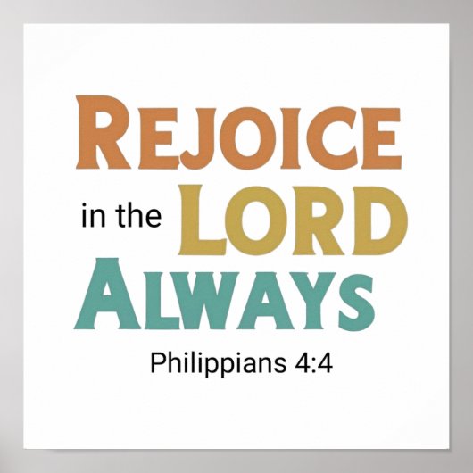 Rejoice Always Biblical Inspirational Poster (Voorkant)