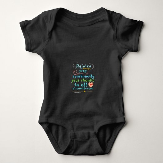 Rejoice Always Christian Scripture Wall Art  Romper (Voorkant)