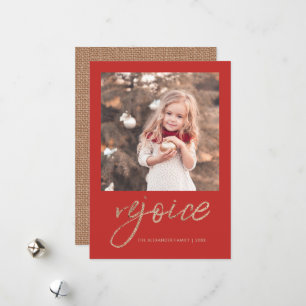 Rejoice and Be Glad Rustic-kerstfoto Feestdagenkaart
