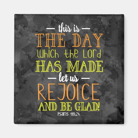 Rejoice and Be Glad Typography Bible Verse Modern Magneet (Voorkant)