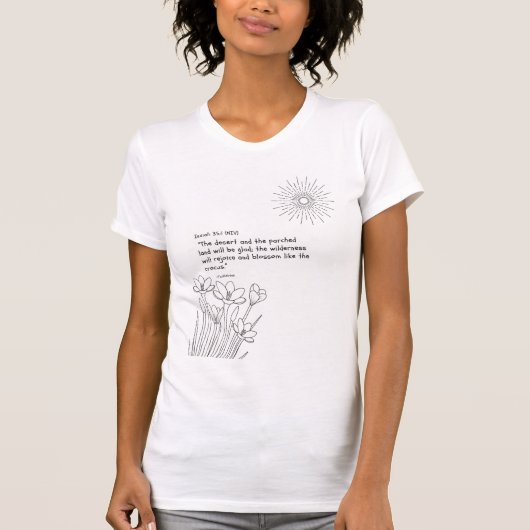 “Rejoice and Blossom” Scripture Shirt for Women (Voorkant)