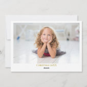 Rejoice Angel Elegant Gold Family Fotokerstfeest Feestdagenkaart (Achterkant)