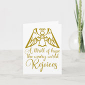 Rejoice Angel Elegant Gold Religieuze Kerstmis Feestdagen Kaart (Voorkant)