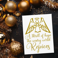 Rejoice Angel Elegant Gold Religieuze Kerstmis