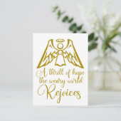 Rejoice Angel Elegant Gold Religieuze Kerstmis Feestdagenkaart (Staand voorkant)