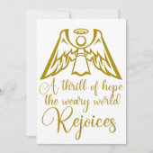 Rejoice Angel Elegant Gold Religieuze Kerstmis Feestdagenkaart (Voorkant)
