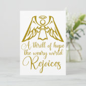 Rejoice Angel Elegant Gold Religieuze Kerstmis Feestdagenkaart (Staand voorkant)