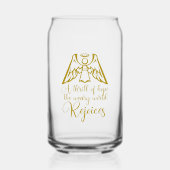 Rejoice Angel Elegant Gold Religious Christmas Blikvorm Glas (Voorkant)