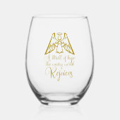 Rejoice Angel Elegant Gold Religious Christmas Wijnglas Zonder Voet (Voorkant)