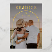 Rejoice Arch - Aangepast, volledige kerstfoto Folie Feestdagenkaart (Voorkant)