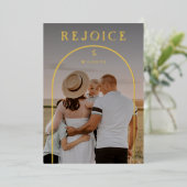 Rejoice Arch - Aangepast, volledige kerstfoto Folie Feestdagenkaart (Staand Voorkant)