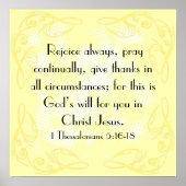Rejoice bible verse 1 Thessaliërs 5:16-18 Poster (Voorkant)