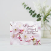 Rejoice Bible Verse Cherry Blossom Pasen Briefkaart (Staand voorkant)