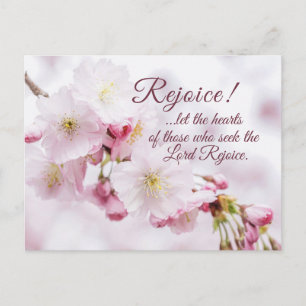 Rejoice Bible Verse Cherry Blossom Pasen Briefkaart