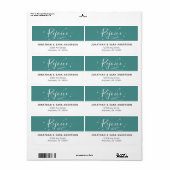 Rejoice | Blauwgroen en wit kerstterugkeringsadres Etiket (Full Sheet)