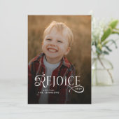 Rejoice Christian Religious Merry Christmas Photo  Feestdagenkaart (Staand voorkant)