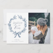 Rejoice in Him Wreath Holiday Fotokaart Feestdagenkaart (Voorkant)