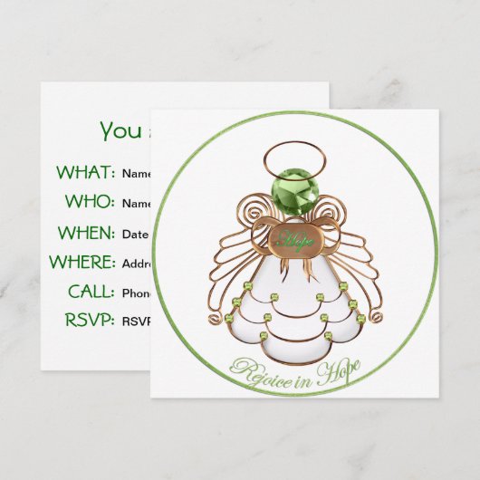 Rejoice in Hope - kerstengel van Hope Kaart (Voorkant / Achterkant)