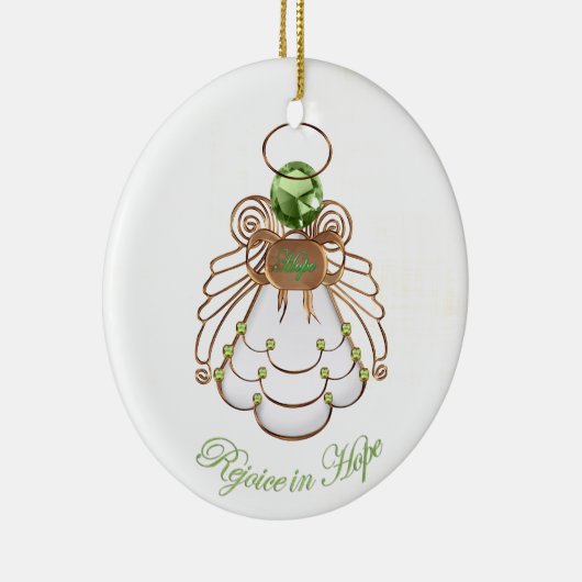 Rejoice in Hope - kerstengel van Hope Keramisch Ornament (Rechts)