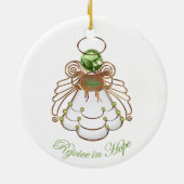 Rejoice in Hope - kerstengel van Hope Keramisch Ornament (Achterkant)