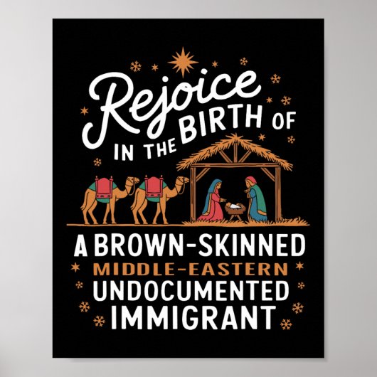 Rejoice In The Birth Of A Brown Skinned Christmas Poster (Voorkant)