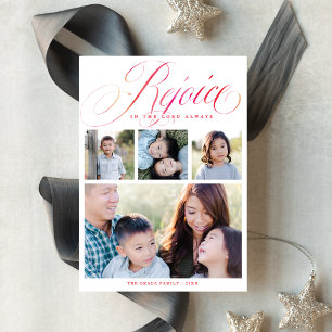 Rejoice in the Lord Altijd religieus   Kerstmis Feestdagenkaart