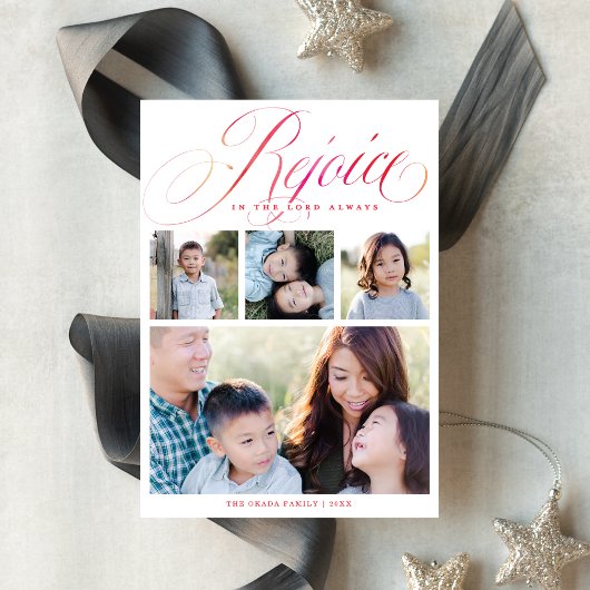 Rejoice in the Lord Altijd religieus | Kerstmis Feestdagenkaart