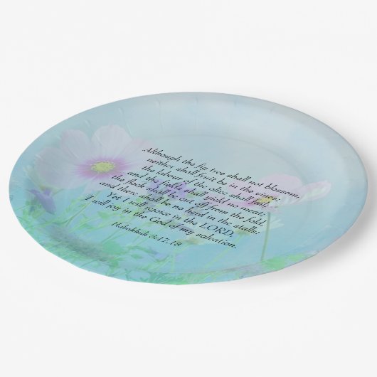 Rejoice in the Lord - Habakkuk 3:17,18 Papieren Bordje (Gekanteld)