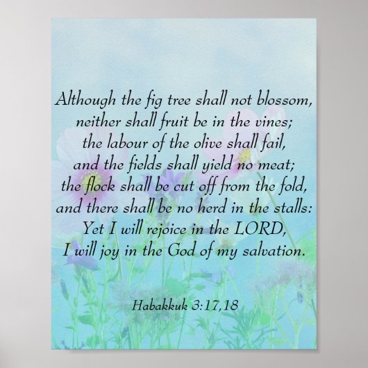 Rejoice in the Lord - Habakkuk 3:17,18 Poster (Voorkant)