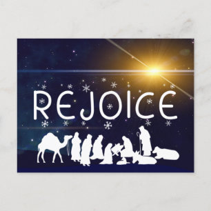 REJOICE-kerst Nativiteit Briefkaart