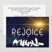 REJOICE-kerstfeestflat Feestdagenkaart (Voorkant / Achterkant)