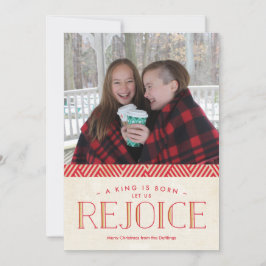 Rejoice kerstfotokaart feestdagenkaart