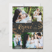 Rejoice | Kerstkaart voor collage | Faux Folie Bla (Voorkant)