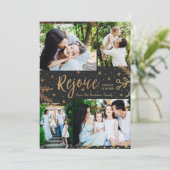 Rejoice | Kerstkaart voor collage | Faux Folie Bla (Staand voorkant)