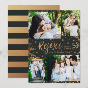 Rejoice   Kerstkaart voor collage   Faux Folie Bla