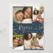 Rejoice | Kerstkaart voor collage | Faux Folie Blu (Voorkant)