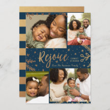 Rejoice | Kerstkaart voor collage | Faux Folie Blu