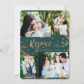 Rejoice | Kerstkaart voor collage | Faux Folie Gre (Voorkant)