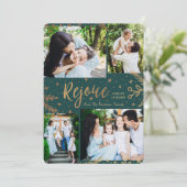 Rejoice | Kerstkaart voor collage | Faux Folie Gre (Staand voorkant)