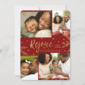 Rejoice | Kerstkaart voor collage | Faux Folie Red (Voorkant)