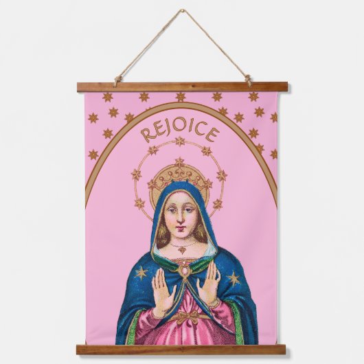 Rejoice! (Latin: Gaudete!) Upper Torso BVM Advent Hangend Wandkleed (Voorkant)